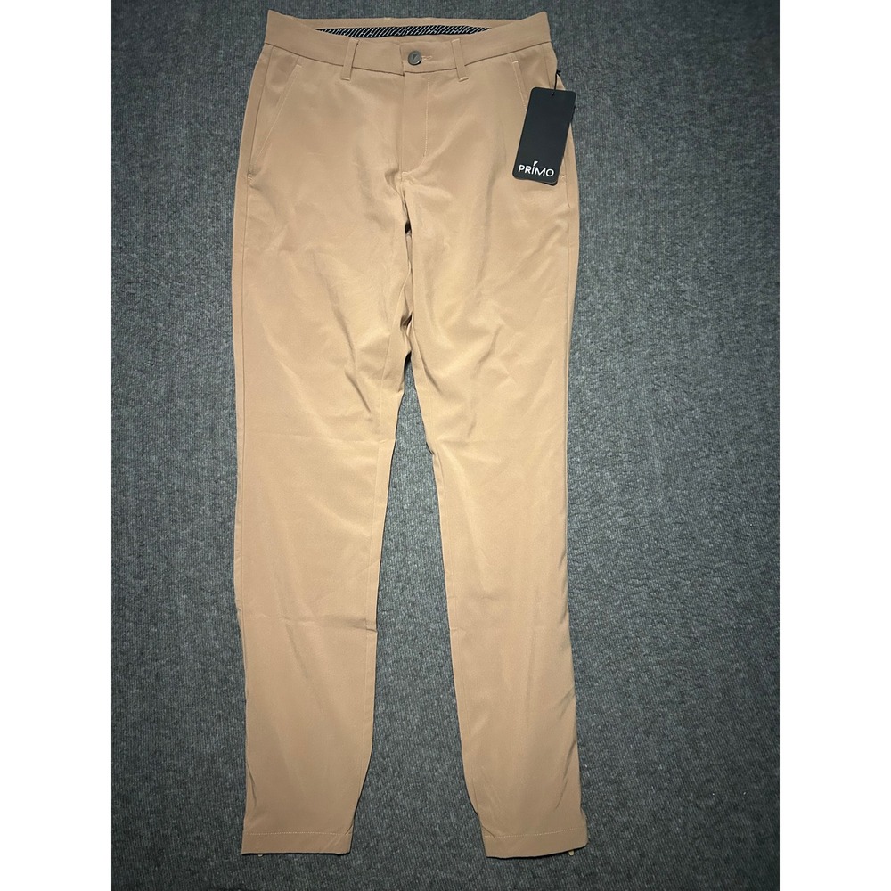 Primo jogger pants tapered ankle zipper lightweight khaki fit 28X29 casual